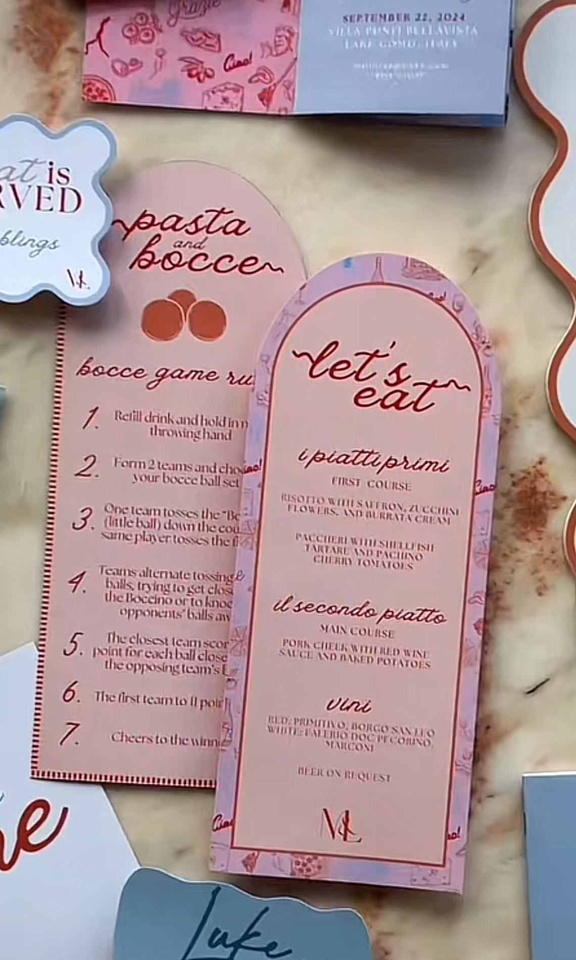Floral Wedding Menu